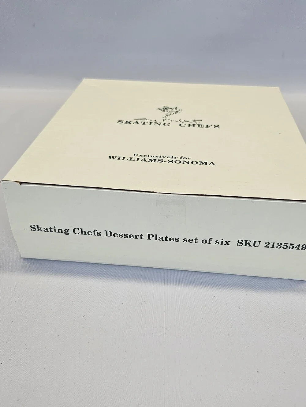 WILLIAMS SONOMA Guy Buffet Skating Chefs Salad Dessert Plates- Set of 6 With Box